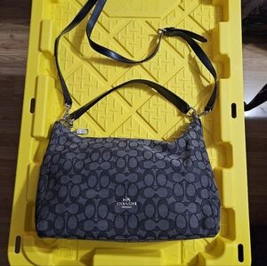 COACH EAST/WEST CELESTE HOBO SIGNATURE BAG (F58284) SMOKE/BLACK